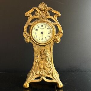 Art Nouveau Nymph Figural Clock New Haven USA Decorative Antique Needs‎ Repair